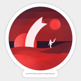 Minimalist Arrakis, Red Sunrise Sticker